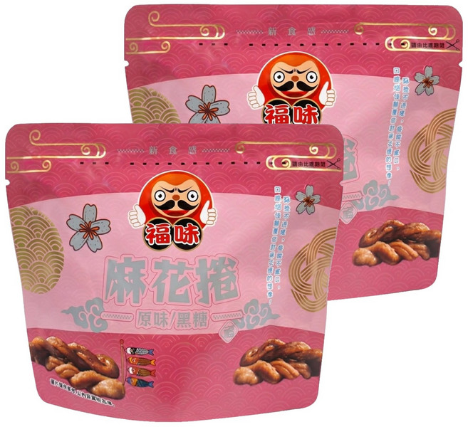 福味 麻花捲綜合包 原味 + 黑糖, 75g, 2包