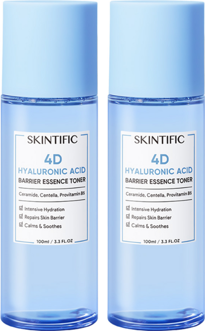 SKINTIFIC 4D 透明質酸屏障精華化妝水, 100ml, 2瓶