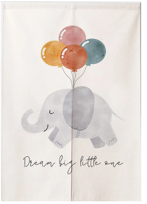 小清新造型門簾 附伸縮桿, 大象氣球