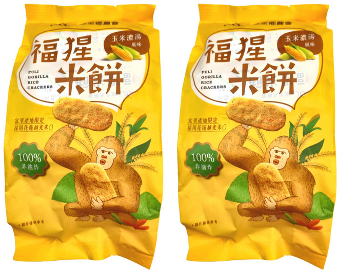 富里鄉農會 福猩米餅 玉米濃湯風味, 102g, 2袋