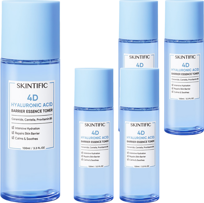 SKINTIFIC 4D 透明質酸屏障精華化妝水, 100ml, 5瓶