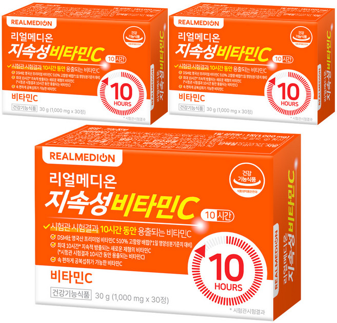리얼메디온 지속성 비타민C, 3개, 30정