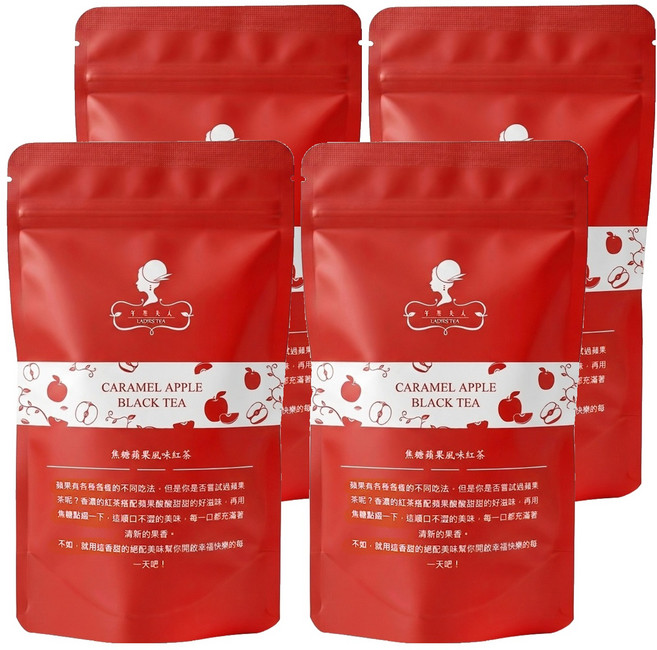 午茶夫人 焦糖蘋果風味紅茶包, 2g, 10包, 4袋