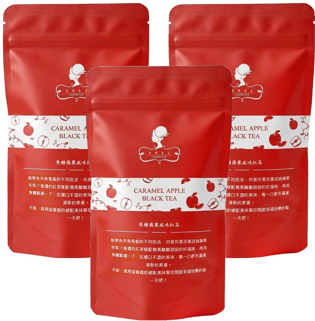 午茶夫人 焦糖蘋果風味紅茶包, 2g, 10包, 3袋