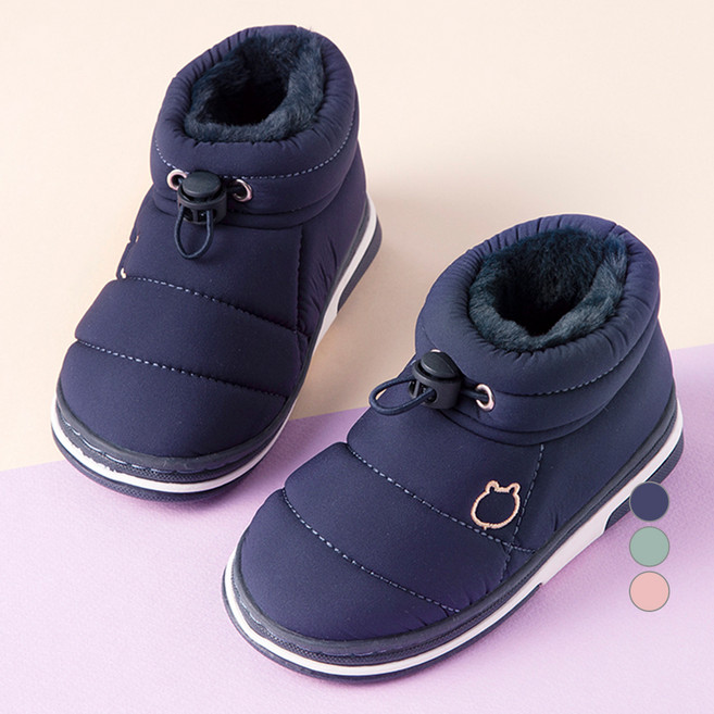 JumpingChickpea 童款基本抽繩保暖內刷毛雪靴