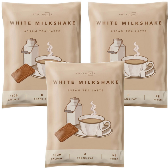 BODY GOALS 白奶昔 紅茶拿鐵, 30g, 3包