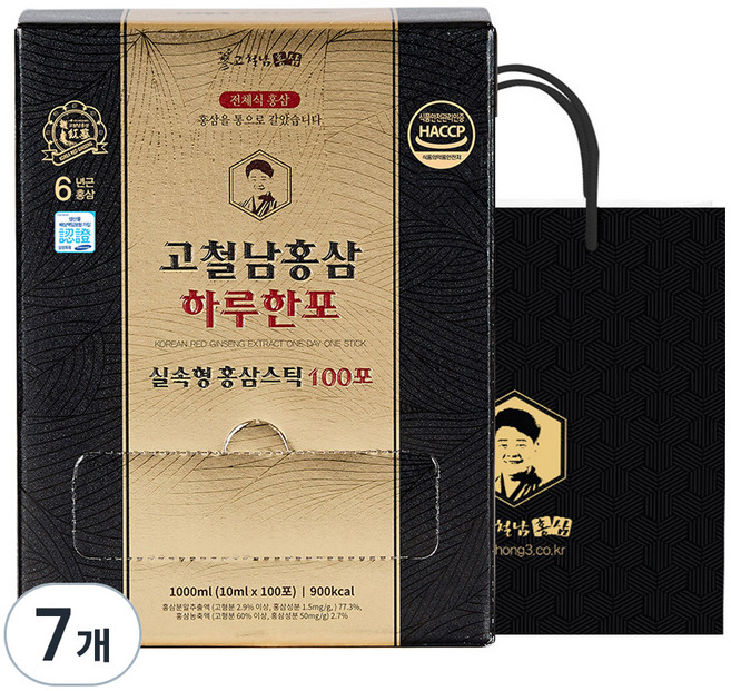 고철남홍삼 하루한포 홍삼스틱, 100회분, 7개