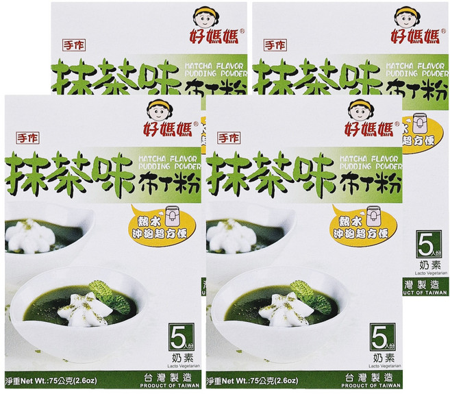 FAIRSEN 惠昇食品 好媽媽 抹茶布丁粉, 75g, 4盒