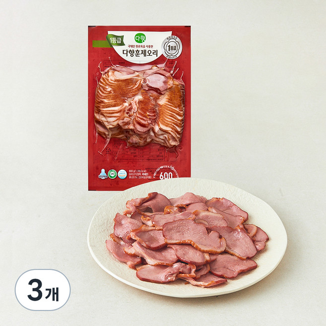 다향 1등급 훈제 오리 슬라이스, 600g, 3개