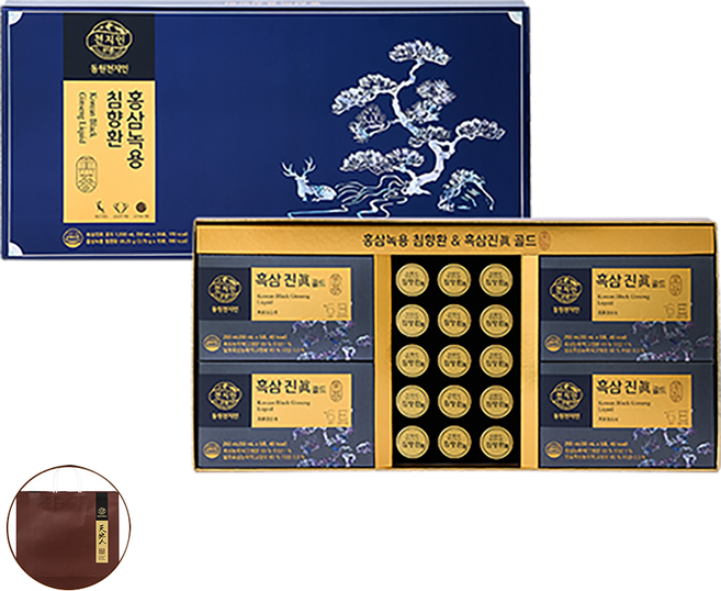천지인 홍삼녹용 침향환 혼합세트 + 쇼핑백, 1세트