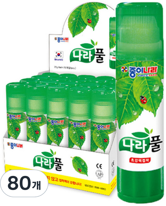 종이나라 투명나라풀, 25g, 80개