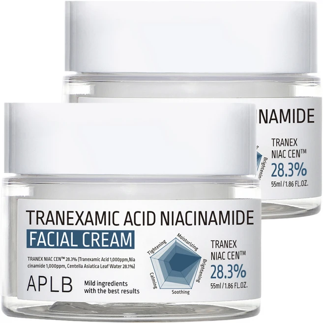 APLB 트라넥삼산 나이아신아마이드 페이셜 크림, 55ml, 2개 - 쿠팡