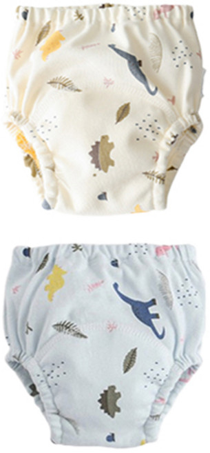 엠케이 남아용 크림패턴 배변훈련팬티 2종 세트, 랜덤발송