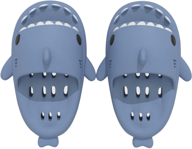 人體工學設計鯊魚拖鞋, 莫蘭迪藍, 1雙