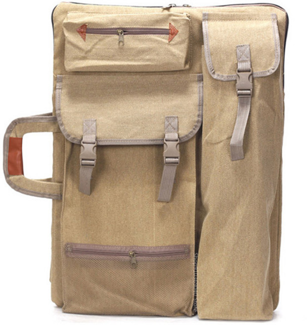 벨리안 다기능 캔버스 가방 이젤 드로잉 백팩 베이지