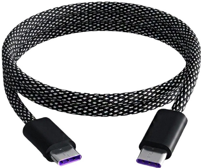 Type-C TO Type-C 電源線2件組 SU7, 黑色, 1套, 1m