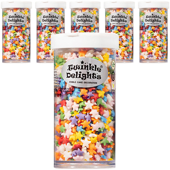 퀄리티스프링클 레인보우 스타 스프링클, 65g, 6개