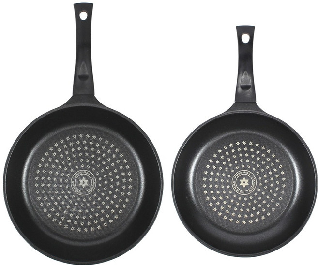 키친아트 뉴 티타늄 코팅 프라이팬 세트 2개, 블랙, 프라이팬 28cm + 프라이팬 26cm, 1세트