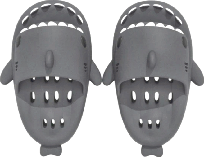 人體工學設計鯊魚拖鞋, 遠山黑灰, 1雙