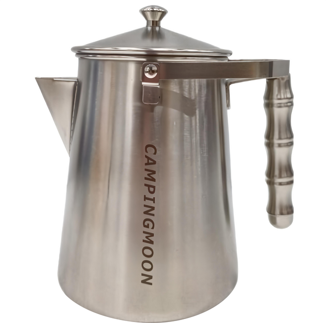 Campingmoon 柯曼 不鏽鋼焚火燒水壺 304 SW-6 21 x 14.5 x 25.5cm 570g 1.5L, 不鏽鋼原色, 1個