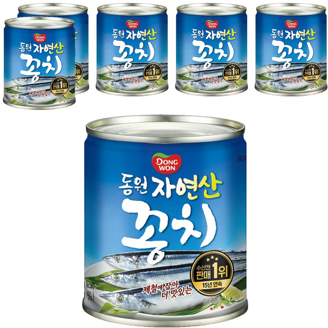 동원 자연산 꽁치 통조림, 230g, 6개