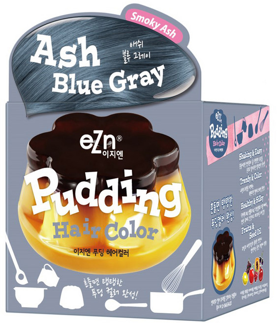 eZn 푸딩 헤어컬러 염모제 70ml, 애쉬블루그레이, 1개