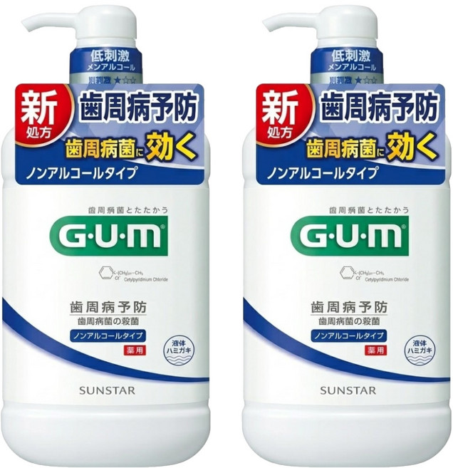 SUNSTAR 三詩達 G.U.M 牙周護理潔齒液 無酒精, 960ml, 2瓶