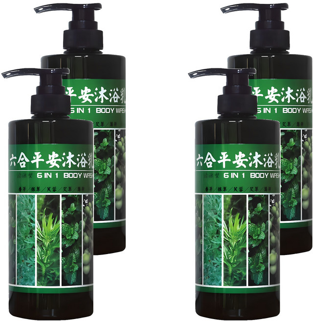 名品農產行 六合平安沐浴乳, 750ml, 4件