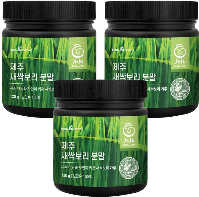 힐링스토리 제주 새싹보리 분말, 3개, 120g