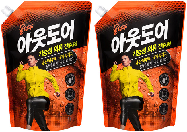 울샴푸 아웃도어 울세제 리필, 1L, 2개