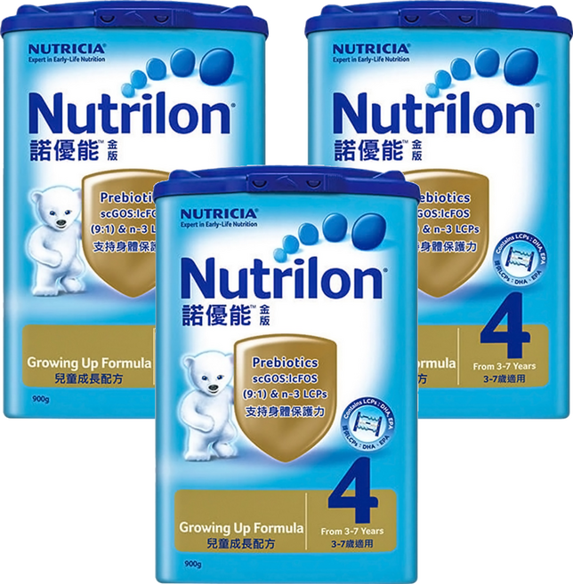 Nutrilon 諾優能 金版兒童成長配方 4號 3~7歲, 900g, 3罐