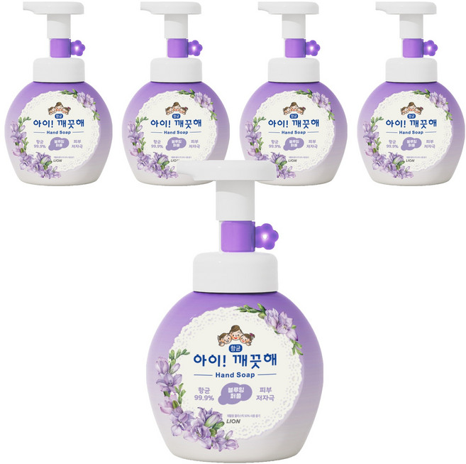 LION 獅王 趣淨 洗手慕斯 淡雅花香, 5瓶, 250ml