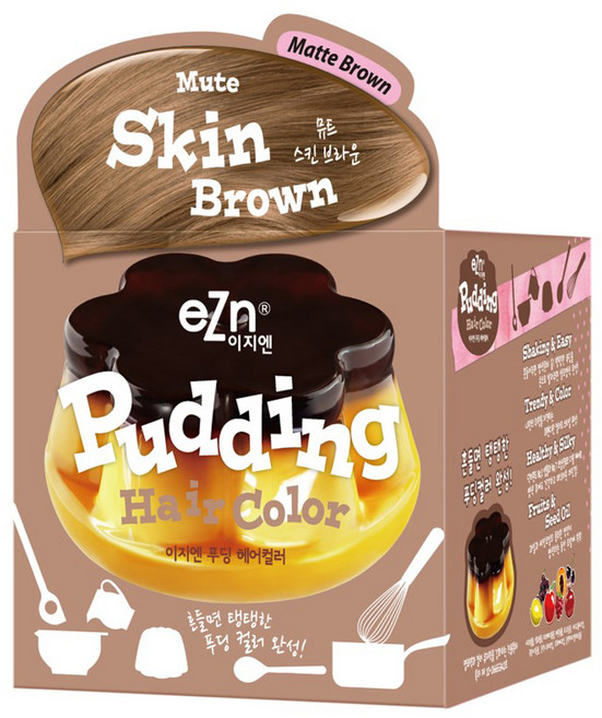 eZn 푸딩 헤어컬러 염모제 70ml, 뮤트스킨브라운, 1개