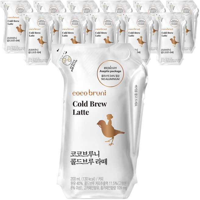 비락 코코브루니 콜드브루 라떼, 200ml, 12개