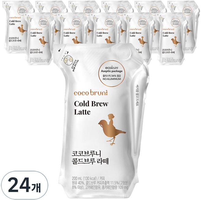 코코브루니 콜드브루 라떼, 200ml, 24개
