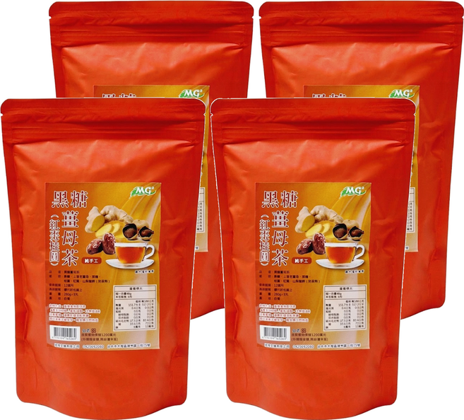茂格生機 黑糖薑母茶 紅棗桂圓, 280g, 1入, 4個