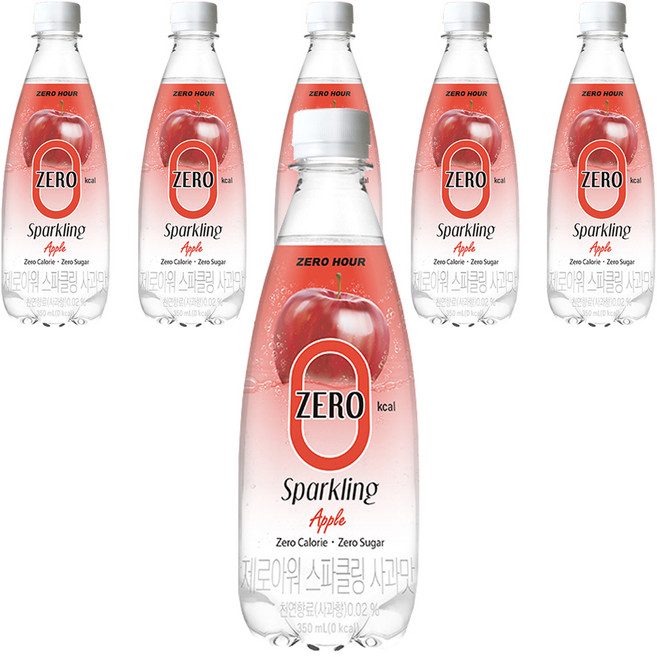 제로아워 0kcal 스파클링 사과맛, 350ml, 6개