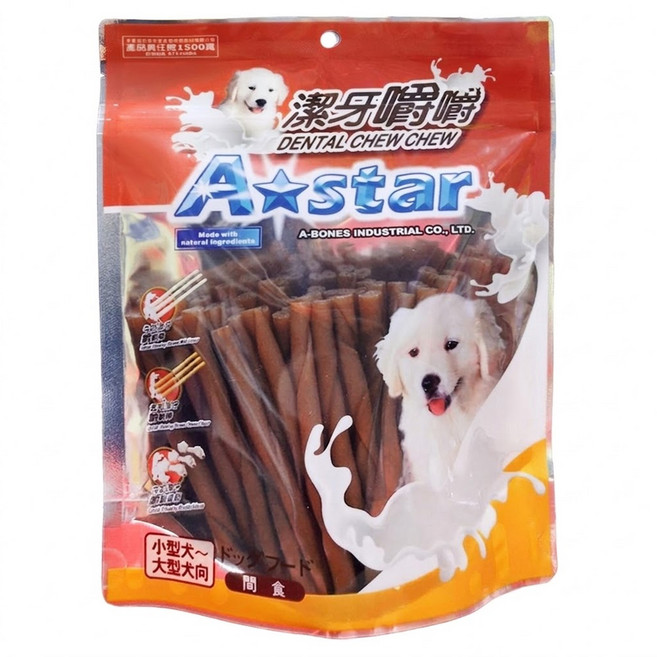 A star AM潔牙嚼嚼棒 M 18週以上幼犬/成犬/老犬, 起司, 360g, 1包