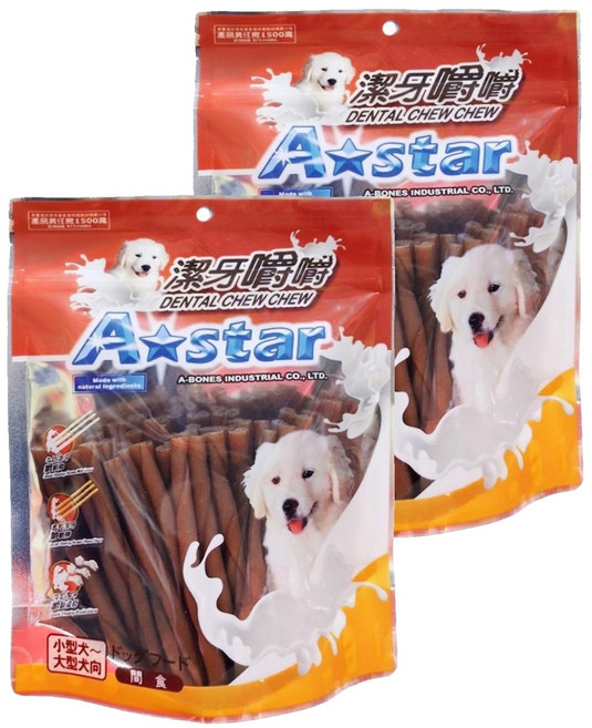 A star AM潔牙嚼嚼棒 M 18週以上幼犬/成犬/老犬, 起司, 360g, 2包