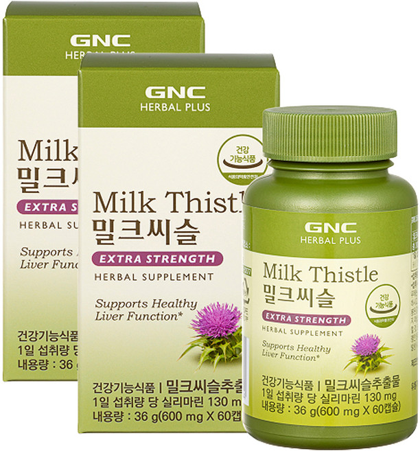 GNCHERBALPLUS 밀크씨슬, 60정, 2개