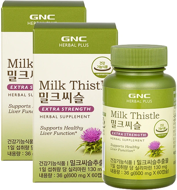 GNCHERBALPLUS 밀크씨슬, 60정, 2개 - 쿠팡