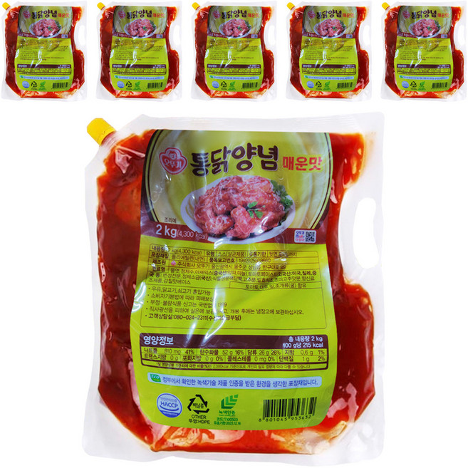오뚜기 통닭양념 매운맛, 2kg, 6개