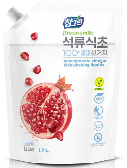 참그린 석류식초 설거지 주방세제 리필, 1.7L, 1개