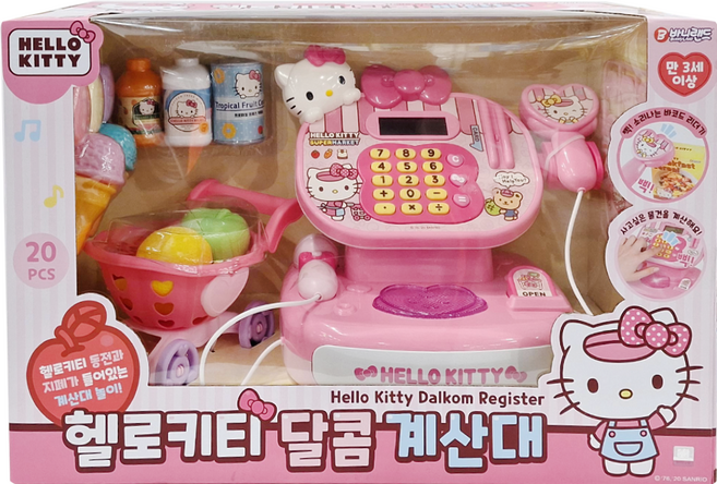 BUNNYLAND 可愛收銀機 3歲以上, HELLO KITTY 粉色, 1盒