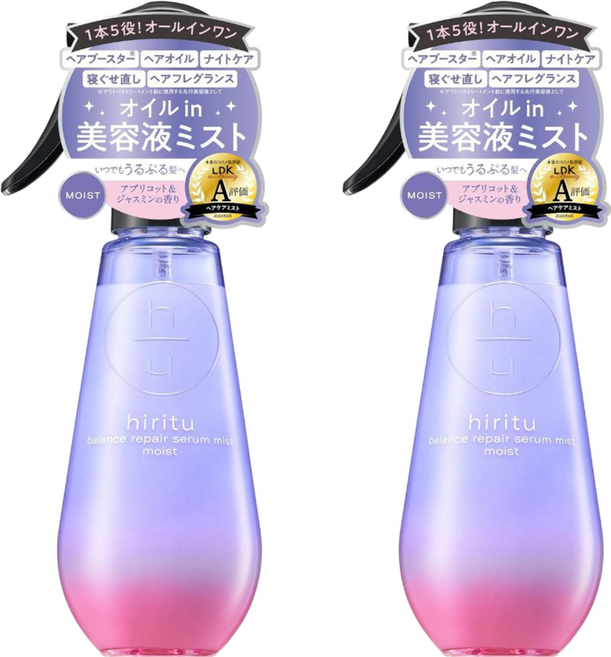hiritu 平衡修護鎖水保濕精華噴霧 杏桃 + 茉莉 150ml 髮品, 2瓶
