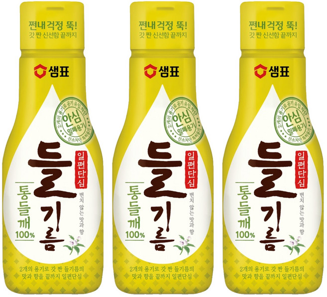 샘표 일편단심 통들깨 들기름, 200ml, 3개