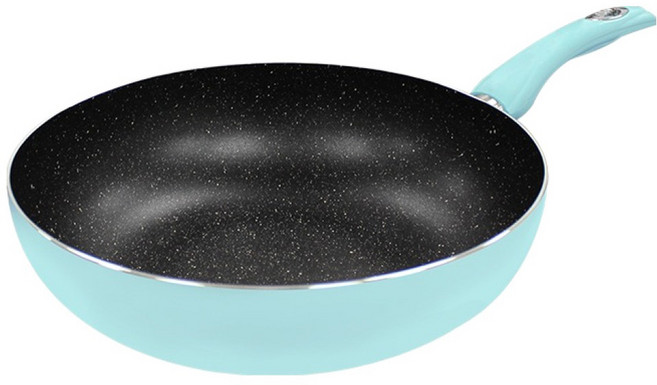 MiyAco 米雅可 輕&漾導磁不沾炒煮鍋 亮面硬化大理石紋 耐磨耐用 輕量設計 無鉚釘設計, 34cm, 1個