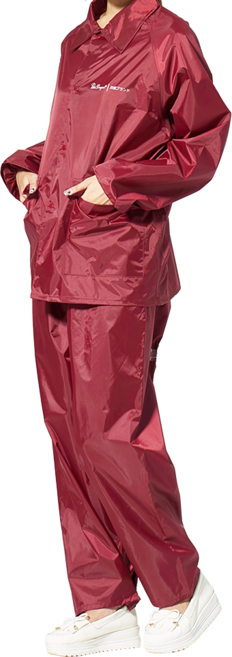 Twin Dragon 雙龍牌 機車極簡風兩件式雨衣, 暗紅