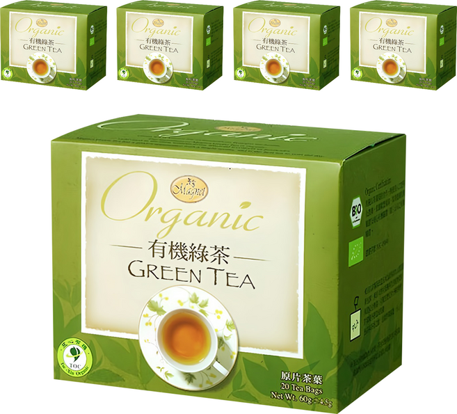 Magnet 曼寧 有機綠茶, 3g, 20包, 5盒