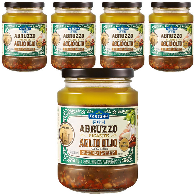 폰타나 아브루초 피칸테 알리오올리오 파스타소스, 430g, 5개